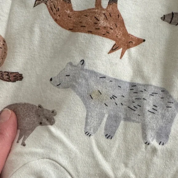 Carter's Cream Fox and Animal Print Two Footies - Picture 3 of 5